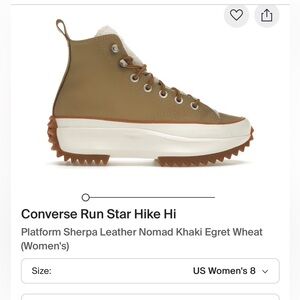 Converse Run Star Hike Hi Leather Sneaker in Nomad Khaki and Wheat